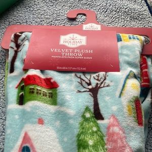 Soft Christmas plush throw.
